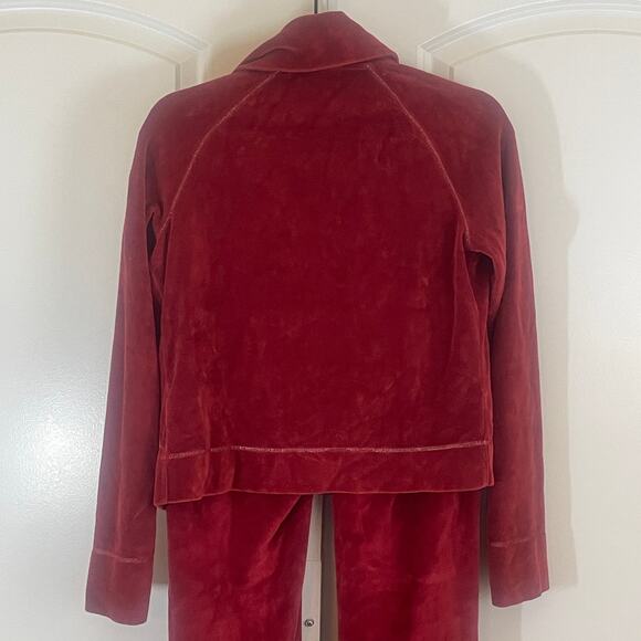 Espirit Y2K Retro Velour Tracksuit - No Size Tag - Red - Picture 9 of 10